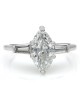Marquise and Baguette Diamond Solitaire Ring